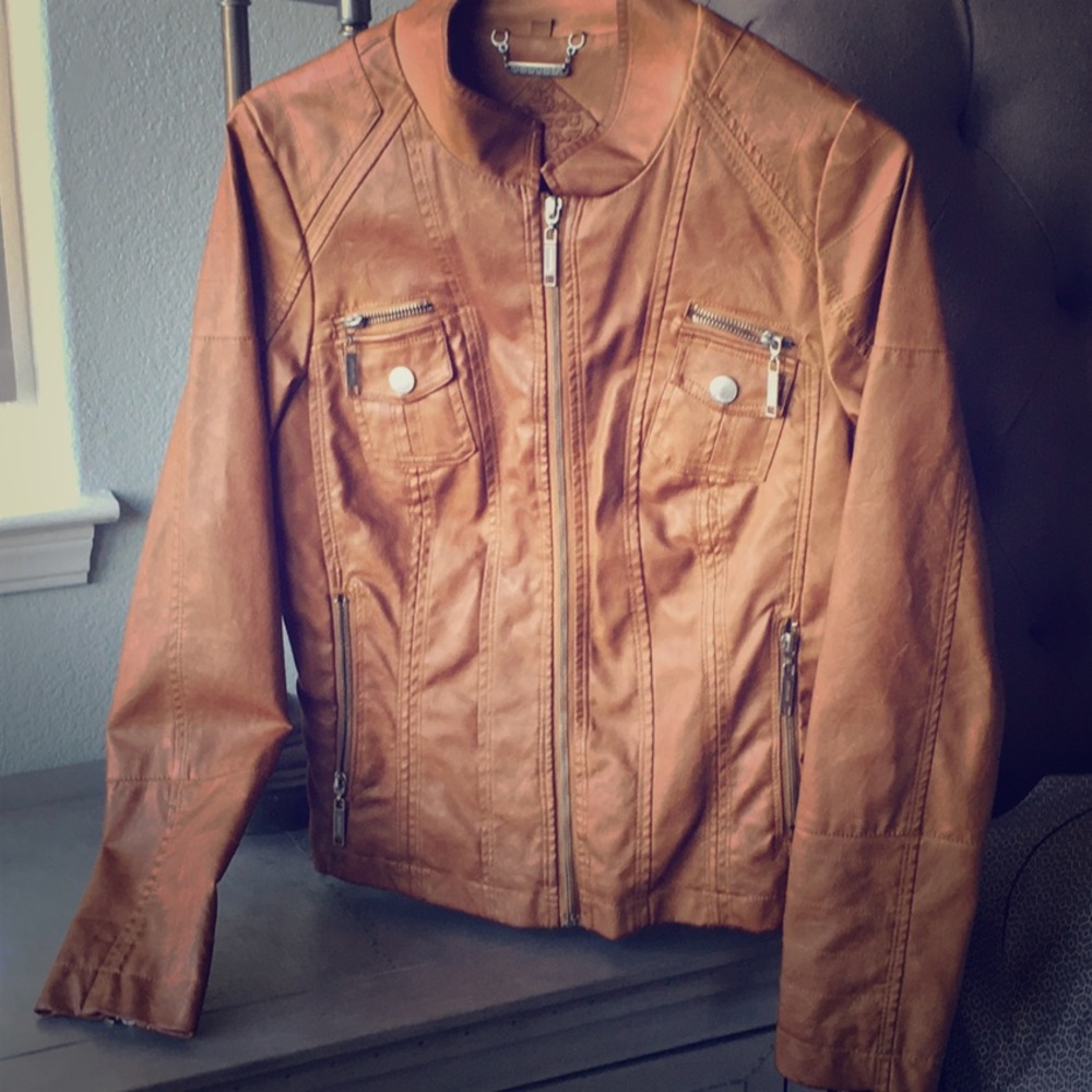 Brown “faux” Leather Jacket